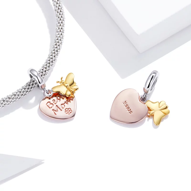 (image pour) Charm Pendant Style PANDORA Meilleure maman Bicolore - SCC1792 - Afficher 4