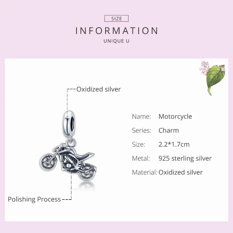 (image pour) Charm Pendant Style PANDORA Moto - SCC1712 - Afficher 6