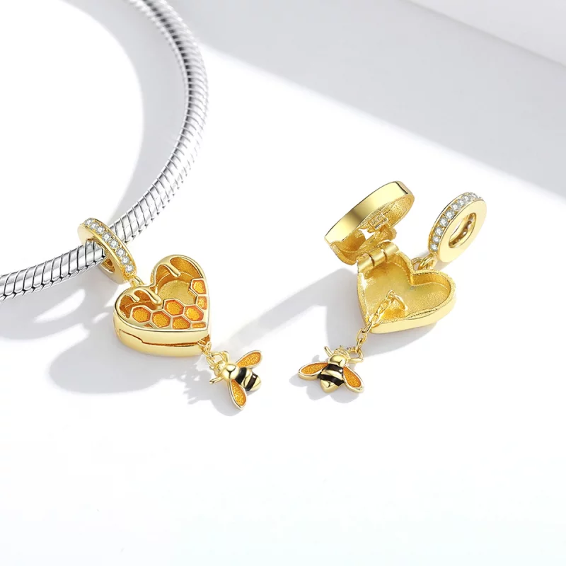 (image pour) Charm Pendant Style PANDORA Nid d'abeille d'amour - SCC1714 - Afficher 4