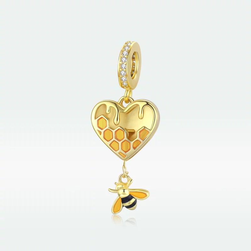 (image pour) Charm Pendant Style PANDORA Nid d'abeille d'amour - SCC1714 - Afficher 5