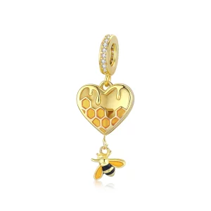 (image pour) Charm Pendant Style PANDORA Nid d'abeille d'amour - SCC1714