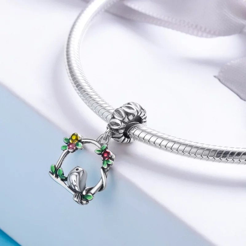 (image pour) Charm Pendant Style PANDORA Oiseau de printemps - SCC645 - Afficher 7