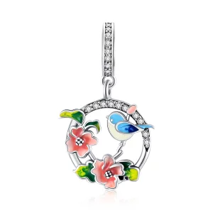 (image pour) Charm Pendant Style PANDORA Oiseaux & Fleurs - SCC1726