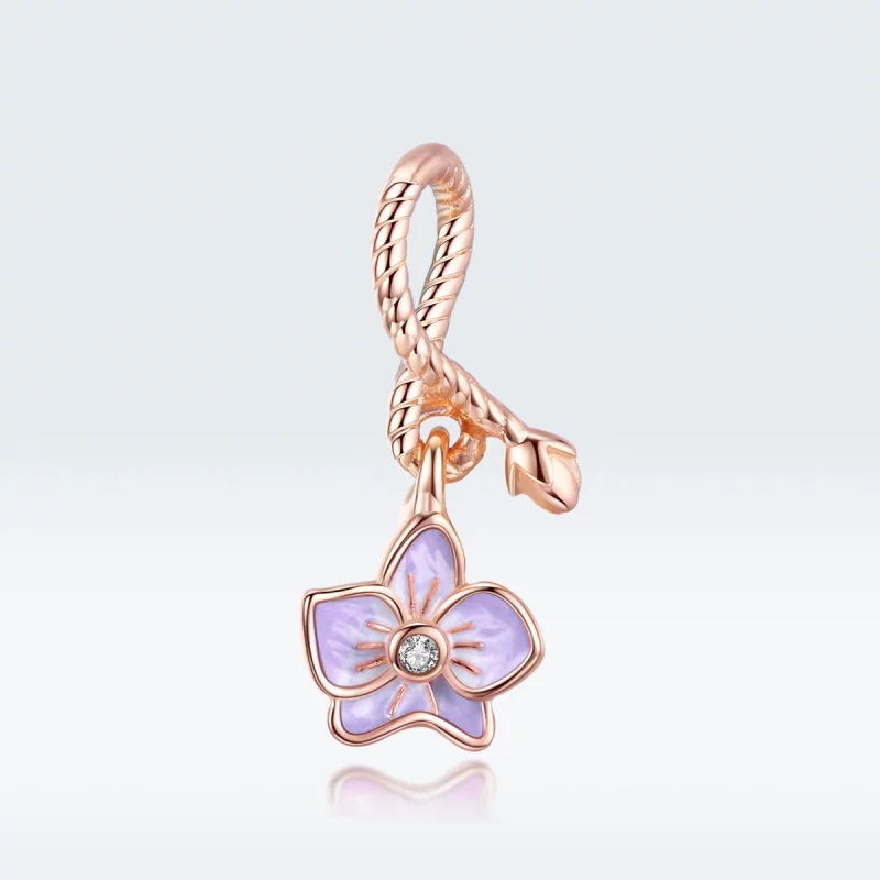 (image pour) Charm Pendant Style PANDORA Orchidée - BSC287 - Afficher 5