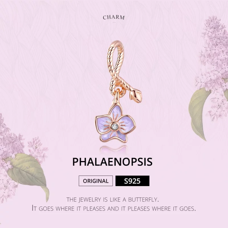 (image pour) Charm Pendant Style PANDORA Orchidée - BSC287 - Afficher 6