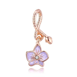 (image pour) Charm Pendant Style PANDORA Orchidée - BSC287