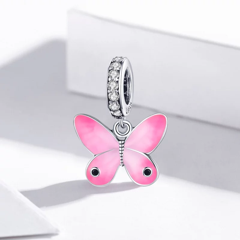 (image pour) Charm Pendant Style PANDORA Papillon rose - SCC1728 - Afficher 2