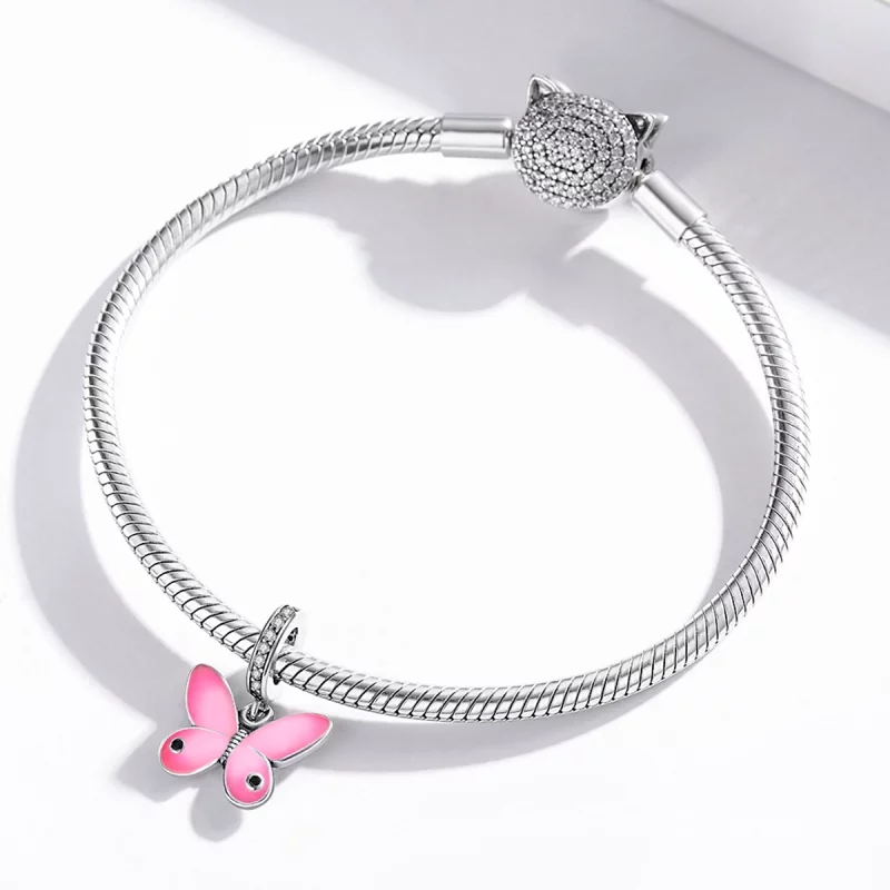 (image pour) Charm Pendant Style PANDORA Papillon rose - SCC1728 - Afficher 3