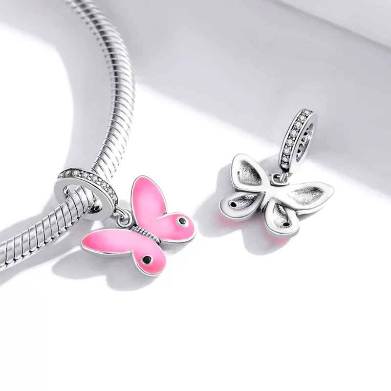 (image pour) Charm Pendant Style PANDORA Papillon rose - SCC1728 - Afficher 4