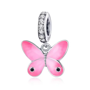 (image pour) Charm Pendant Style PANDORA Papillon rose - SCC1728
