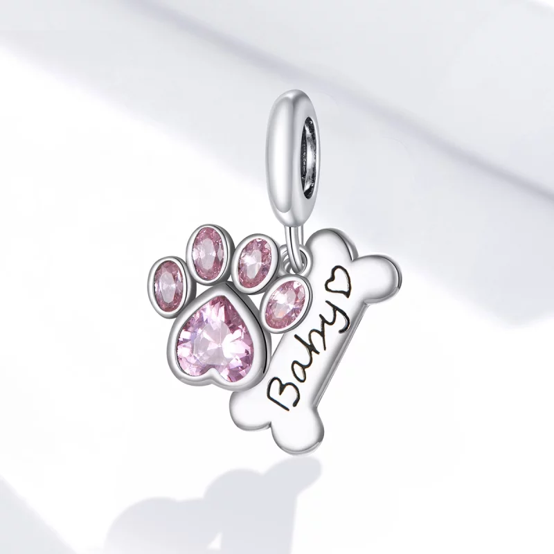 (image pour) Charm Pendant Style PANDORA Patte de chien mignon - SCC1680 - Afficher 2