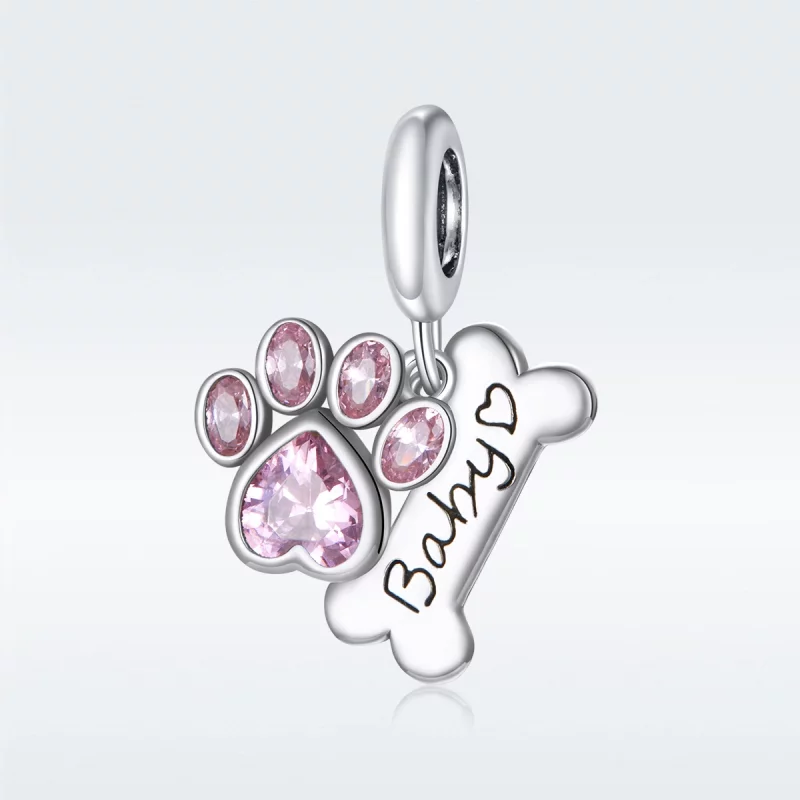 (image pour) Charm Pendant Style PANDORA Patte de chien mignon - SCC1680 - Afficher 5