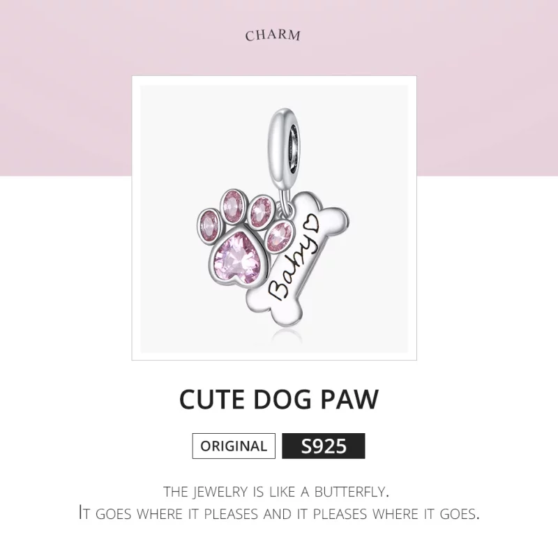 (image pour) Charm Pendant Style PANDORA Patte de chien mignon - SCC1680 - Afficher 6