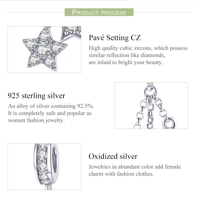 (image pour) Charm Pendant Style PANDORA Pentagrammes - SCC881 - Afficher 7