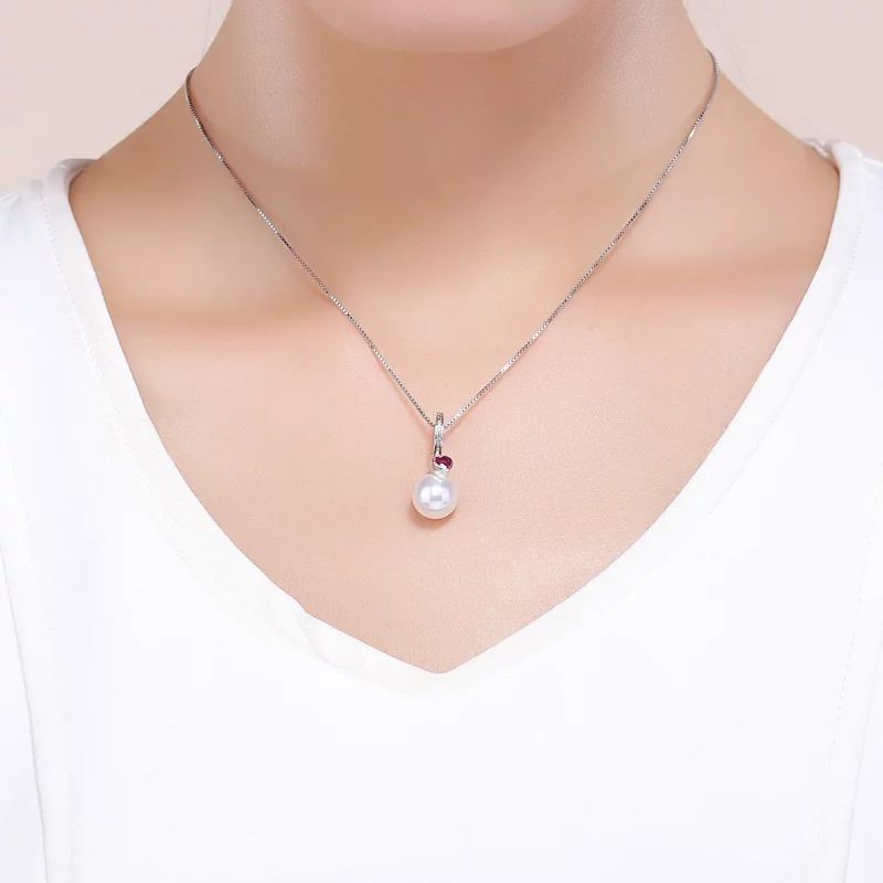 (image pour) Charm Pendant Style PANDORA Perles Blanches et Coeurs - SCC782 - Afficher 5