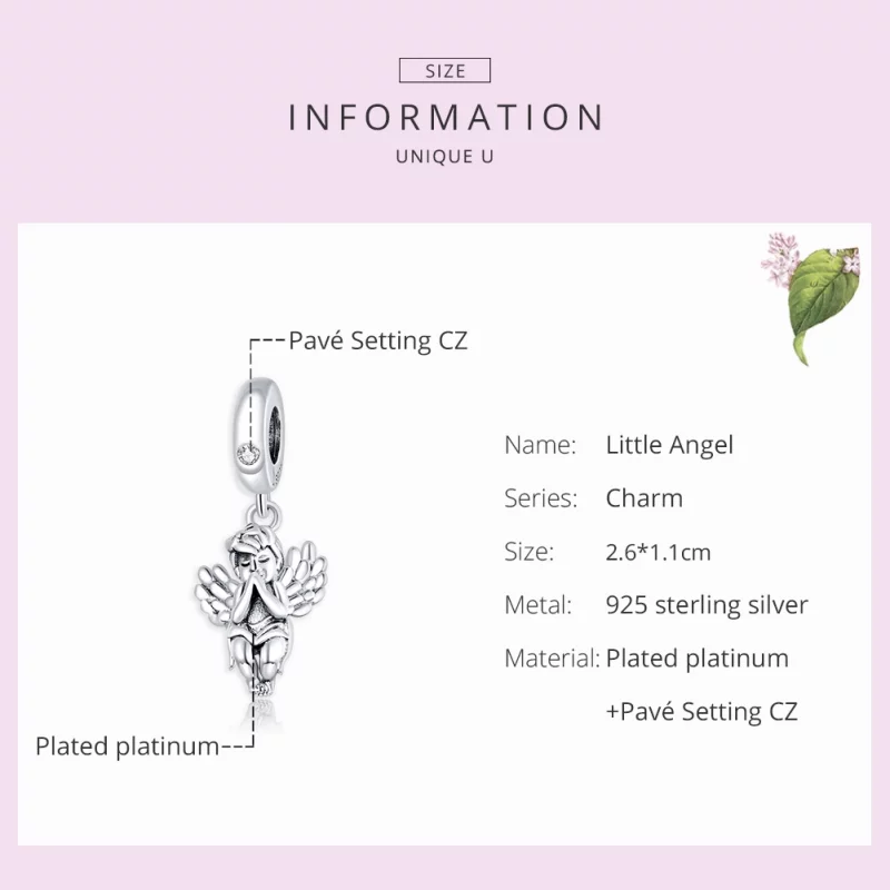 (image pour) Charm Pendant Style PANDORA Petit ange - SCC1686 - Afficher 7
