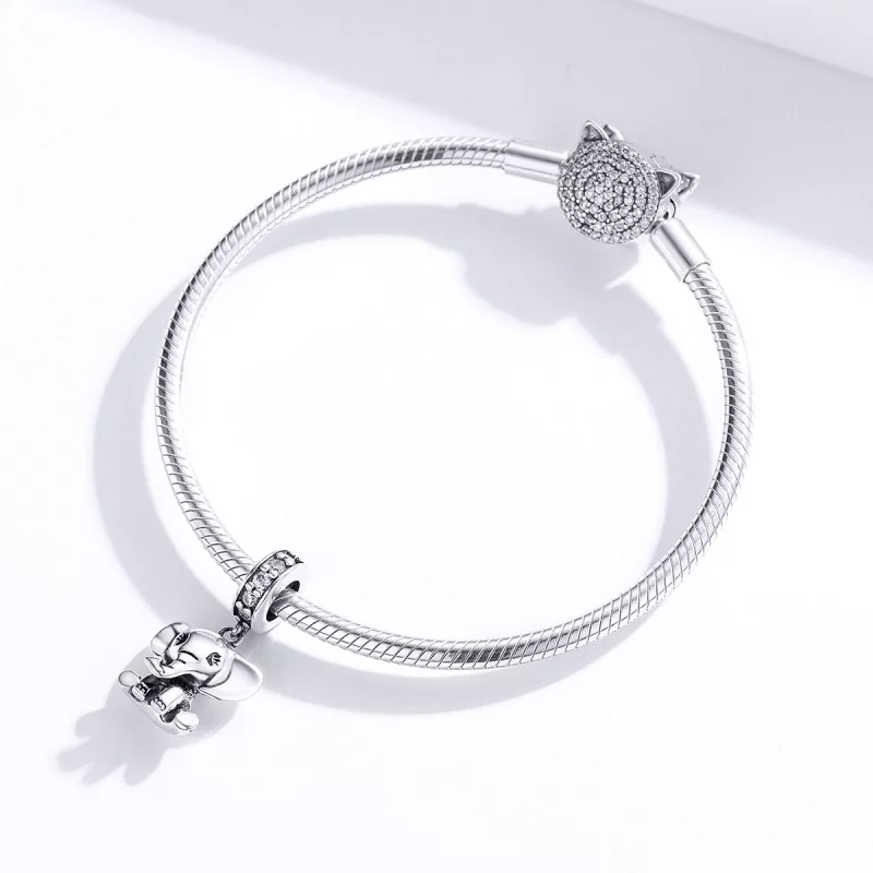 (image pour) Charm Pendant Style PANDORA petit éléphant - SCC1338 - Afficher 3