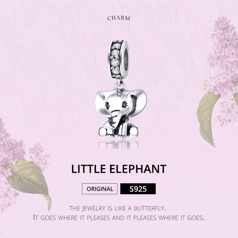 (image pour) Charm Pendant Style PANDORA petit éléphant - SCC1338 - Afficher 6