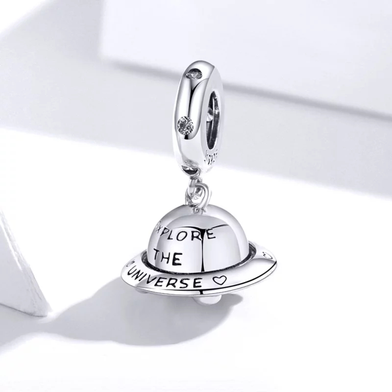 (image pour) Charm Pendant Style PANDORA Petit vaisseau spatial - SCC1696 - Afficher 2