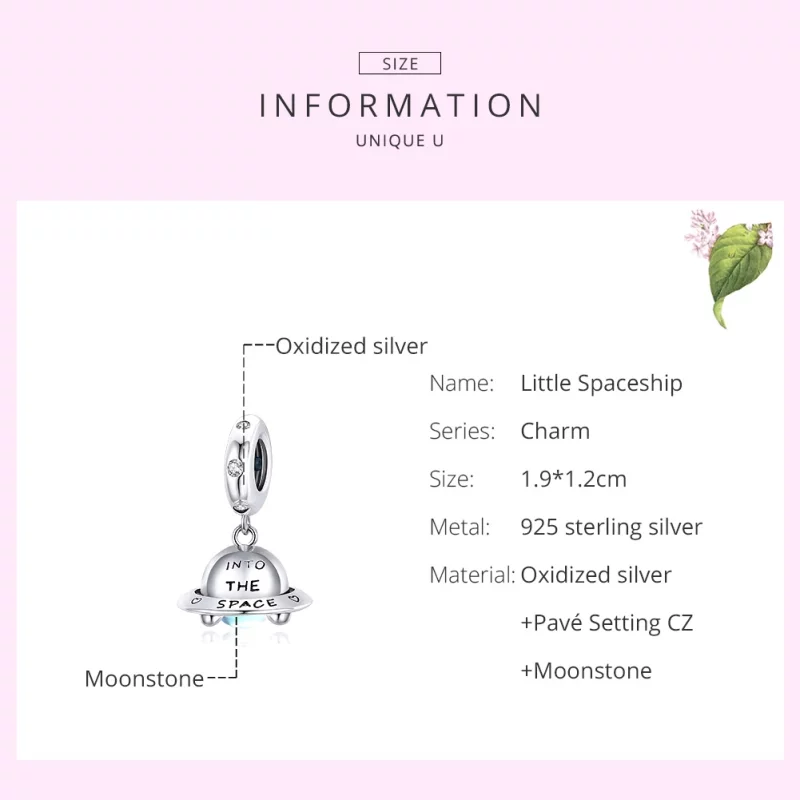 (image pour) Charm Pendant Style PANDORA Petit vaisseau spatial - SCC1696 - Afficher 7