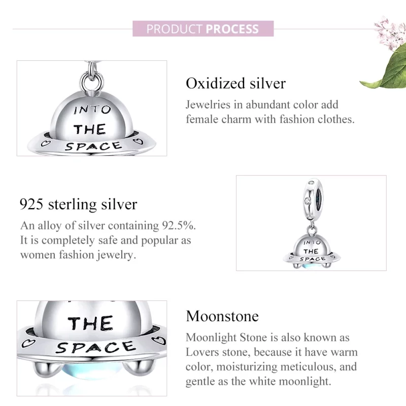 (image pour) Charm Pendant Style PANDORA Petit vaisseau spatial - SCC1696 - Afficher 8