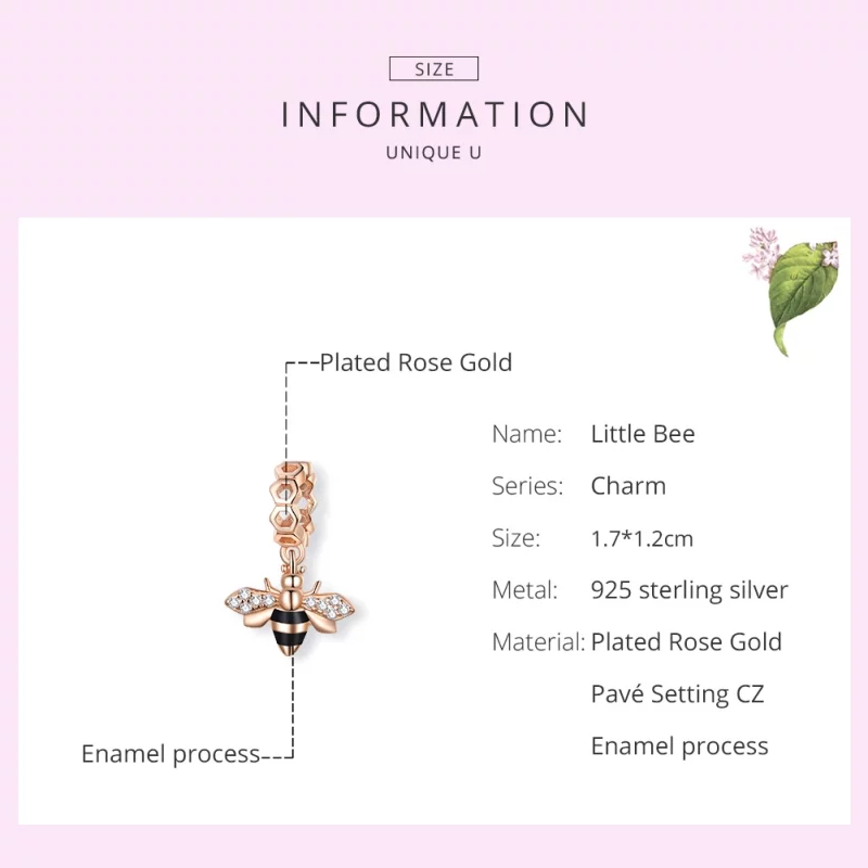 (image pour) Charm Pendant Style PANDORA Petite abeille - BSC370 - Afficher 7