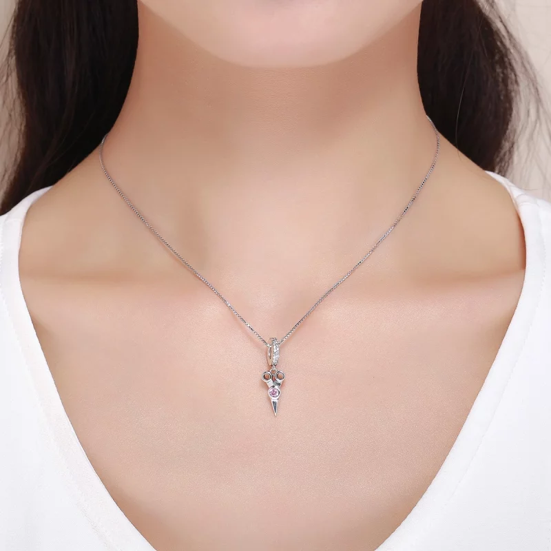 (image pour) Charm Pendant Style PANDORA Petits ciseaux de coiffeur - SCC656 - Afficher 6