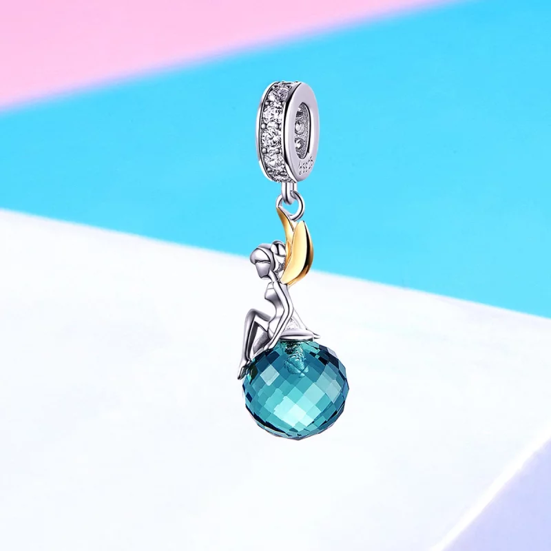 (image pour) Charm Pendant Style PANDORA Planète Elfe Bicolore - BSC056 - Afficher 2