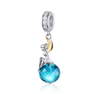 (image pour) Charm Pendant Style PANDORA Planète Elfe Bicolore - BSC056