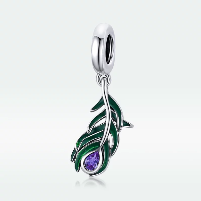 (image pour) Charm Pendant Style PANDORA Plume de paon - SCC1704 - Afficher 5