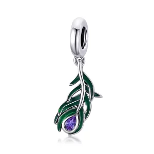 (image pour) Charm Pendant Style PANDORA Plume de paon - SCC1704
