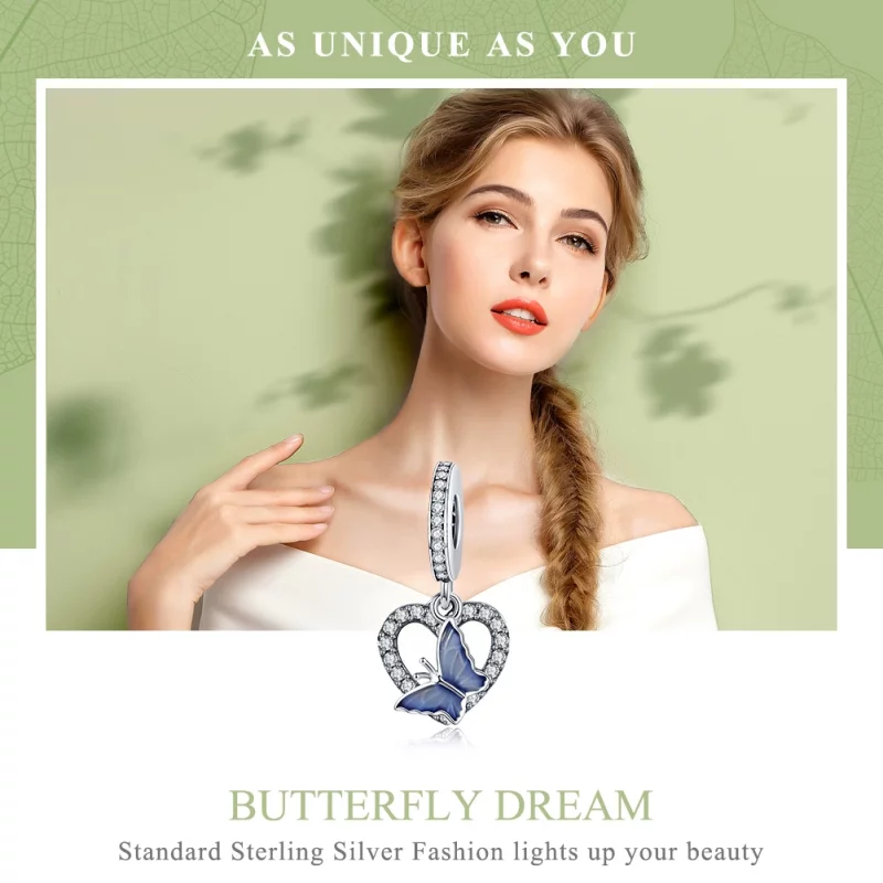 (image pour) Charm Pendant Style PANDORA Rêve de papillon - SCC818 - Afficher 6