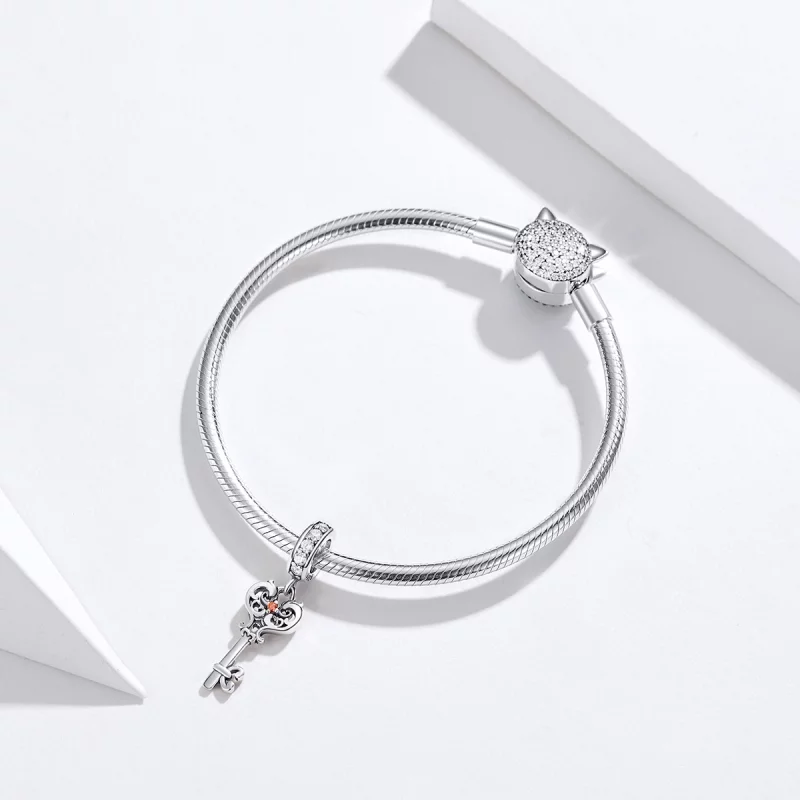 (image pour) Charm Pendant Style PANDORA Serrure de coeur - BSC092 - Afficher 3