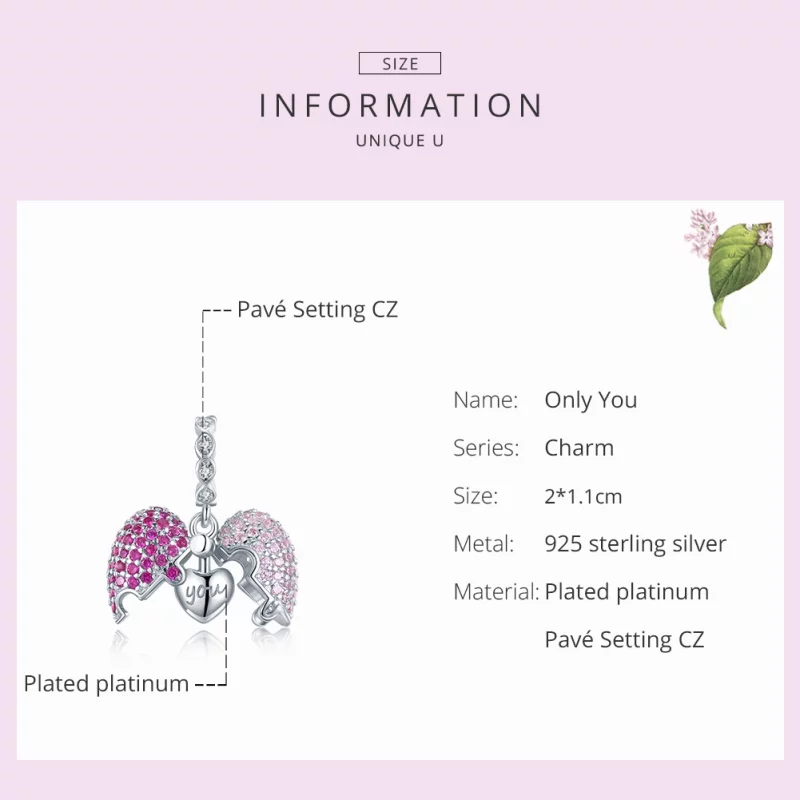 (image pour) Charm Pendant Style PANDORA Seulement toi - BSC282 - Afficher 7