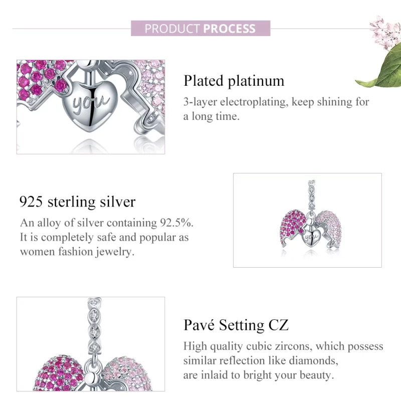(image pour) Charm Pendant Style PANDORA Seulement toi - BSC282 - Afficher 8