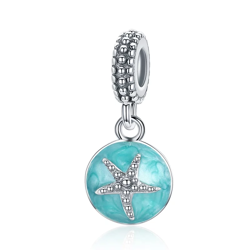 (image pour) Charm Pendant Style PANDORA Style d'été bleu mer - SCC136 - Afficher 2