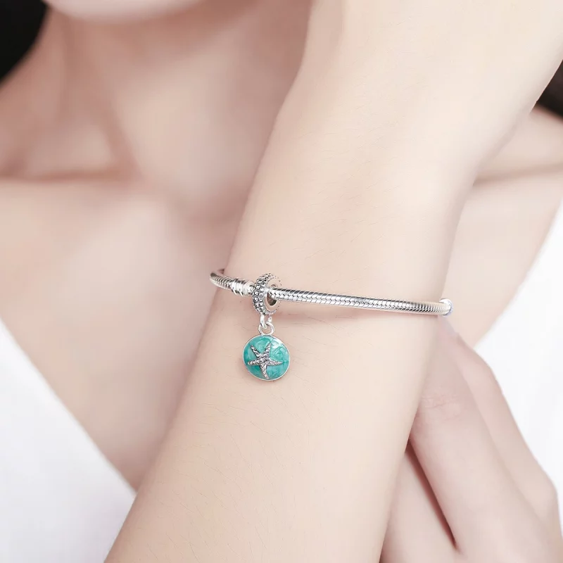 (image pour) Charm Pendant Style PANDORA Style d'été bleu mer - SCC136 - Afficher 7