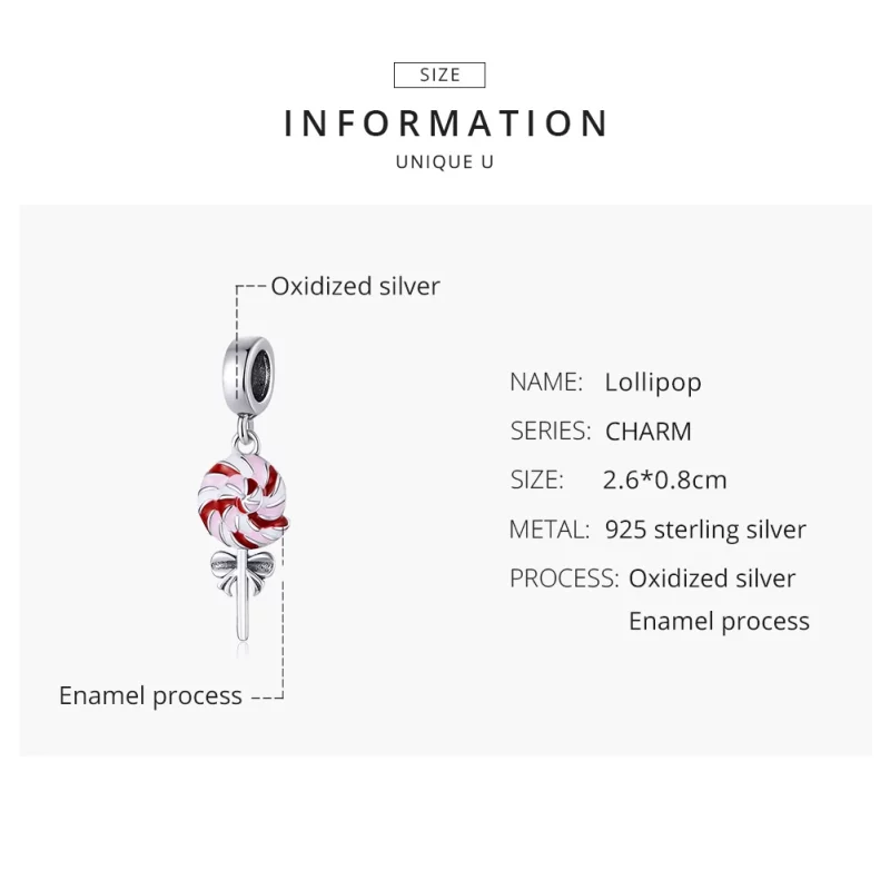 (image pour) Charm Pendant Style PANDORA Sucette - SCC1491 - Afficher 8