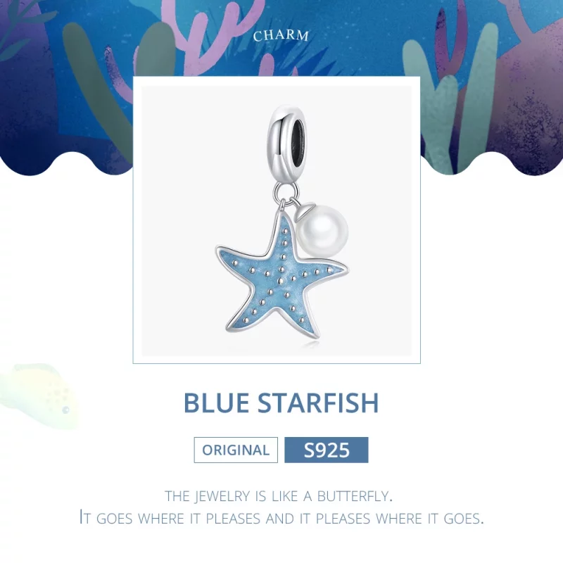 (image pour) Charm Pendant Style PANDORA Étoile de mer bleue - SCC1807 - Afficher 6