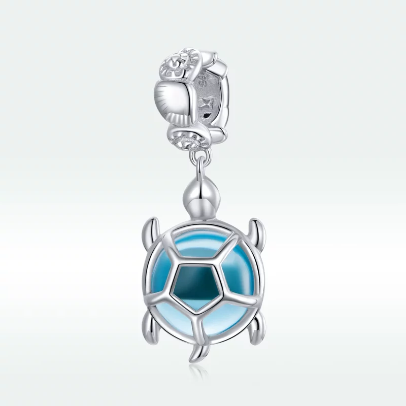 (image pour) Charm Pendant Style PANDORA Tortue bleue en verre de Murano - SCC1804 - Afficher 5