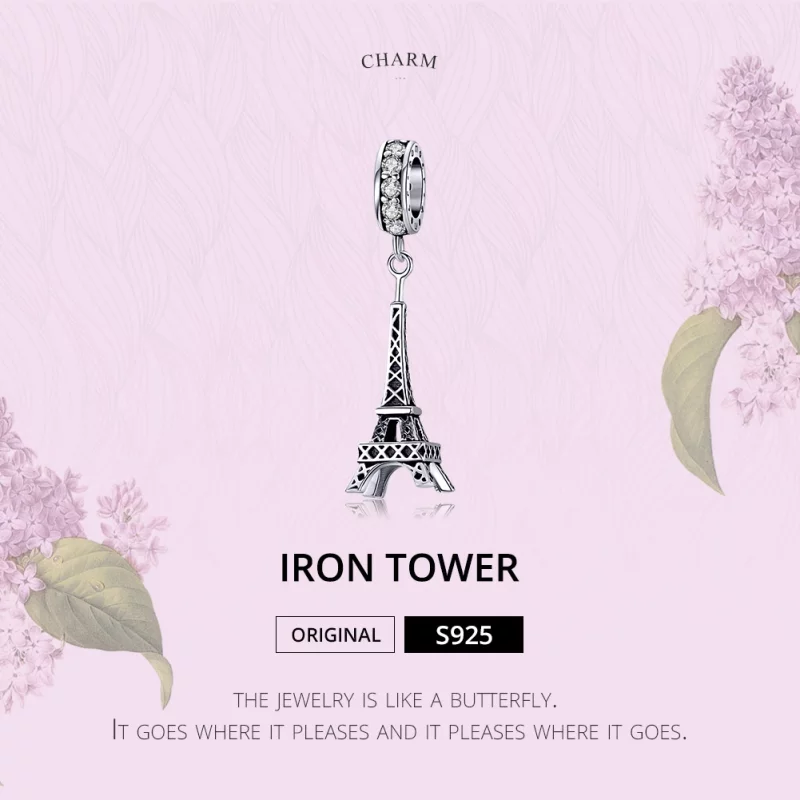 (image pour) Charm Pendant Style PANDORA Tour Eiffel de Paris - BSC154 - Afficher 6