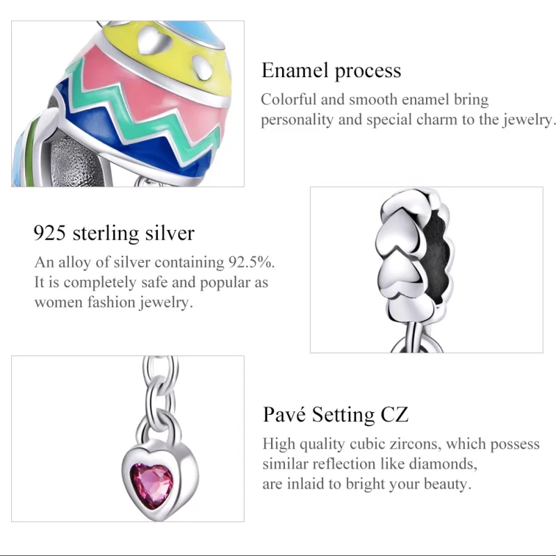 (image pour) Charm Pendant Style PANDORA ufs chanceux - SCC1753 - Afficher 7