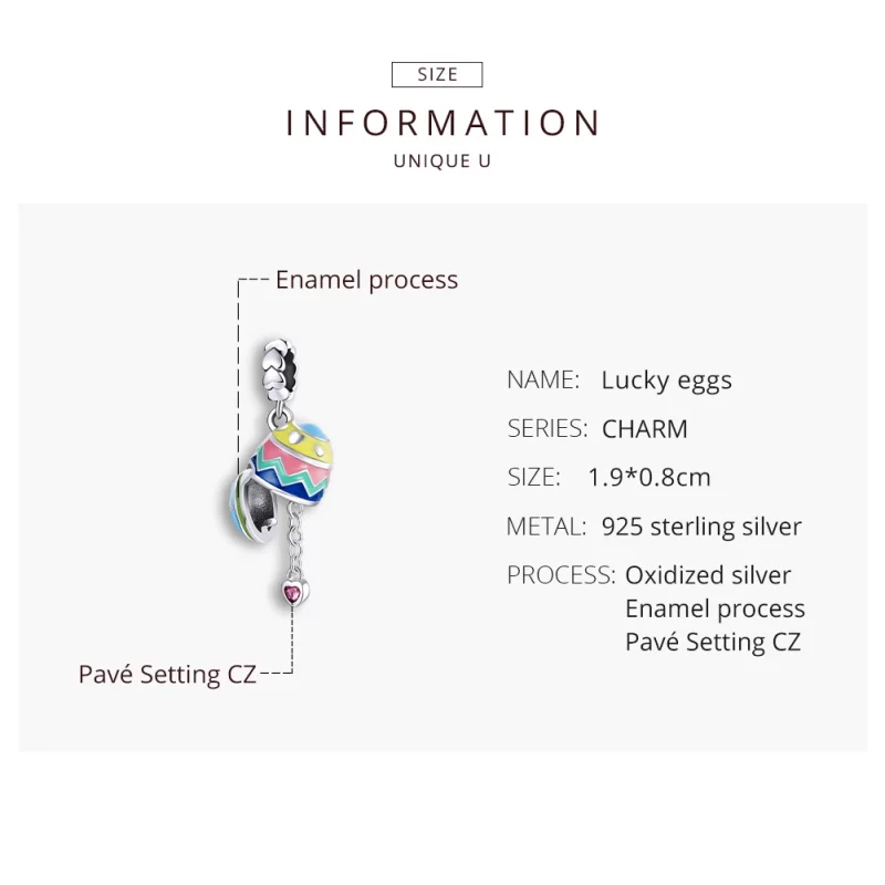 (image pour) Charm Pendant Style PANDORA ufs chanceux - SCC1753 - Afficher 8