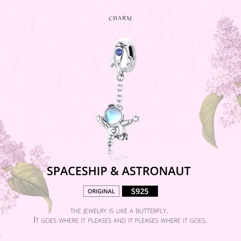 (image pour) Charm Pendant Style PANDORA Vaisseau spatial et astronaute - SCC1695 - Afficher 6