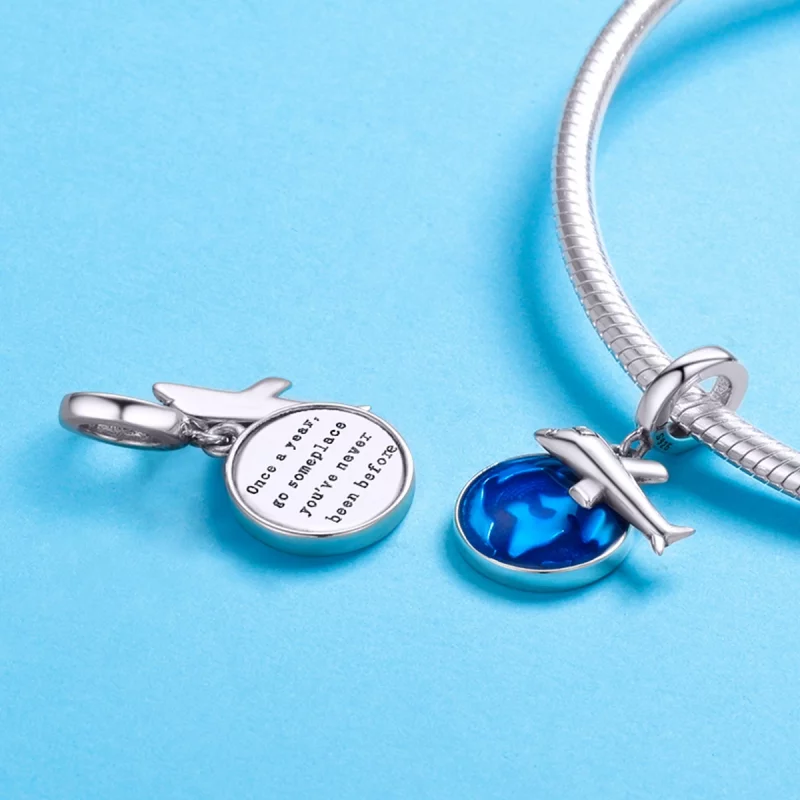 (image pour) Charm Pendant Style PANDORA Voyage autour du monde - SCC664 - Afficher 4