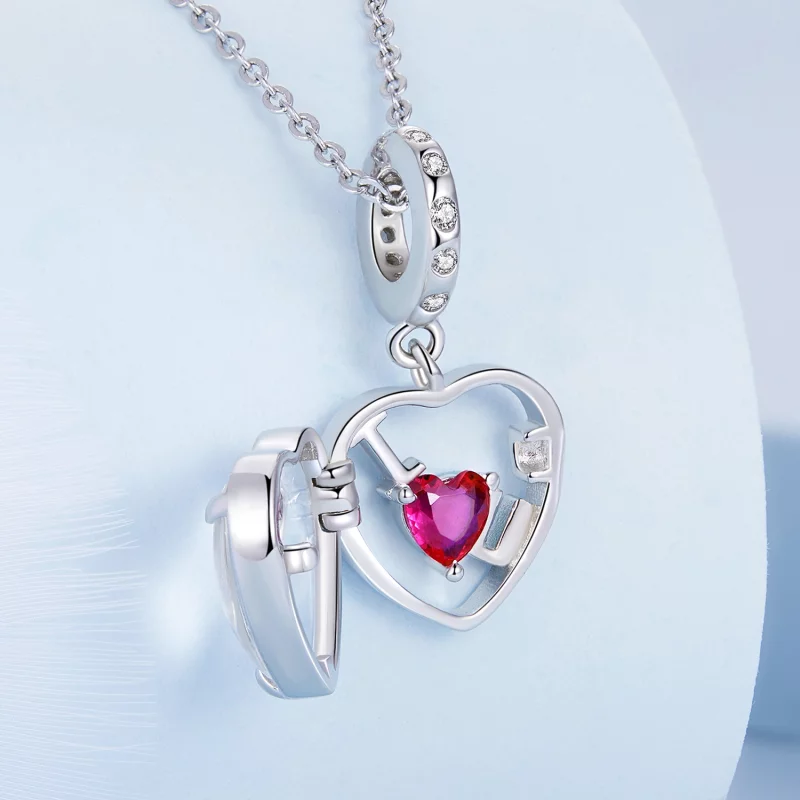 (image pour) Médaillon de style Pandora avec breloque "I love you" - BSC681 - Afficher 2