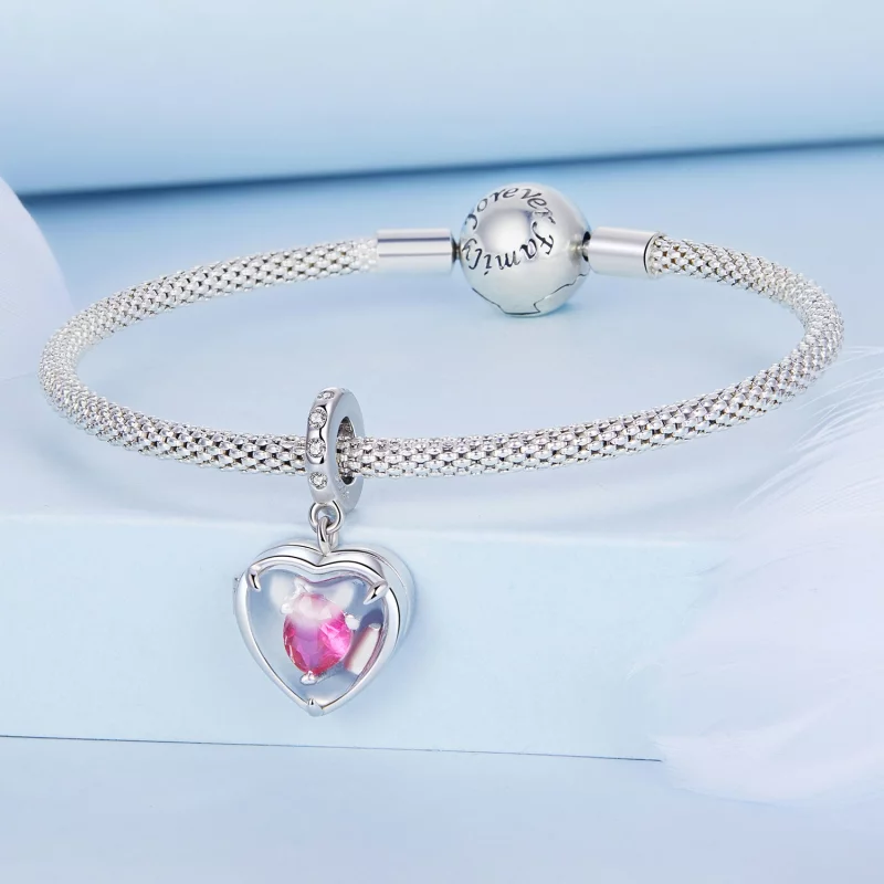 (image pour) Médaillon de style Pandora avec breloque "I love you" - BSC681 - Afficher 3