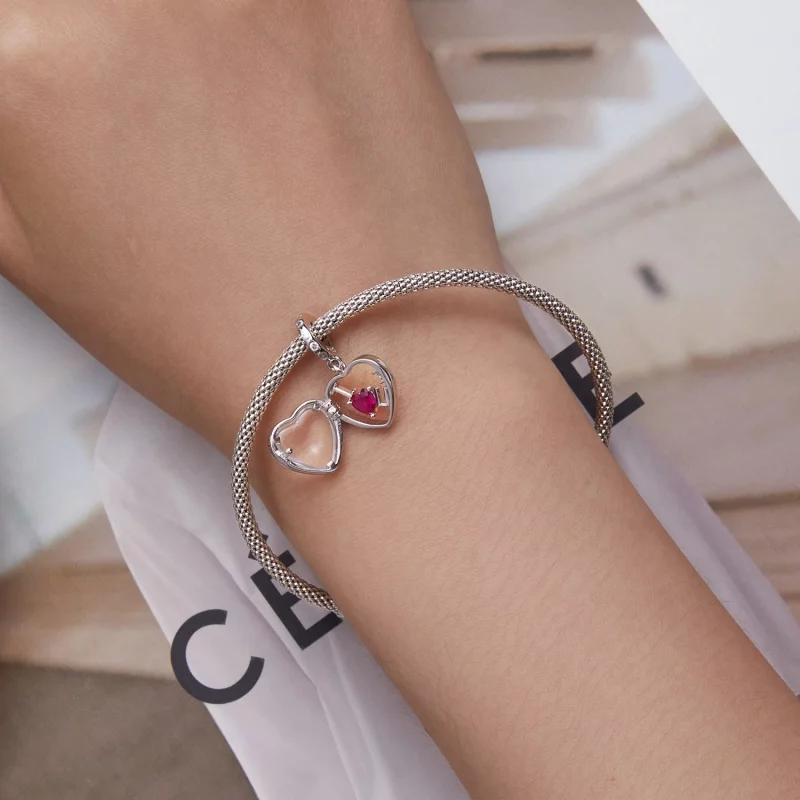 (image pour) Médaillon de style Pandora avec breloque "I love you" - BSC681 - Afficher 6