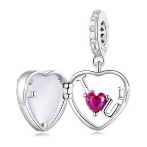 (image pour) Médaillon de style Pandora avec breloque "I love you" - BSC681