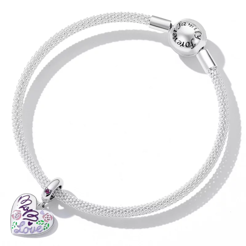 (image pour) Pandora Style Fête des Mères - Pendentif Coeurs Graffiti Colorés - BSC594 - Afficher 5